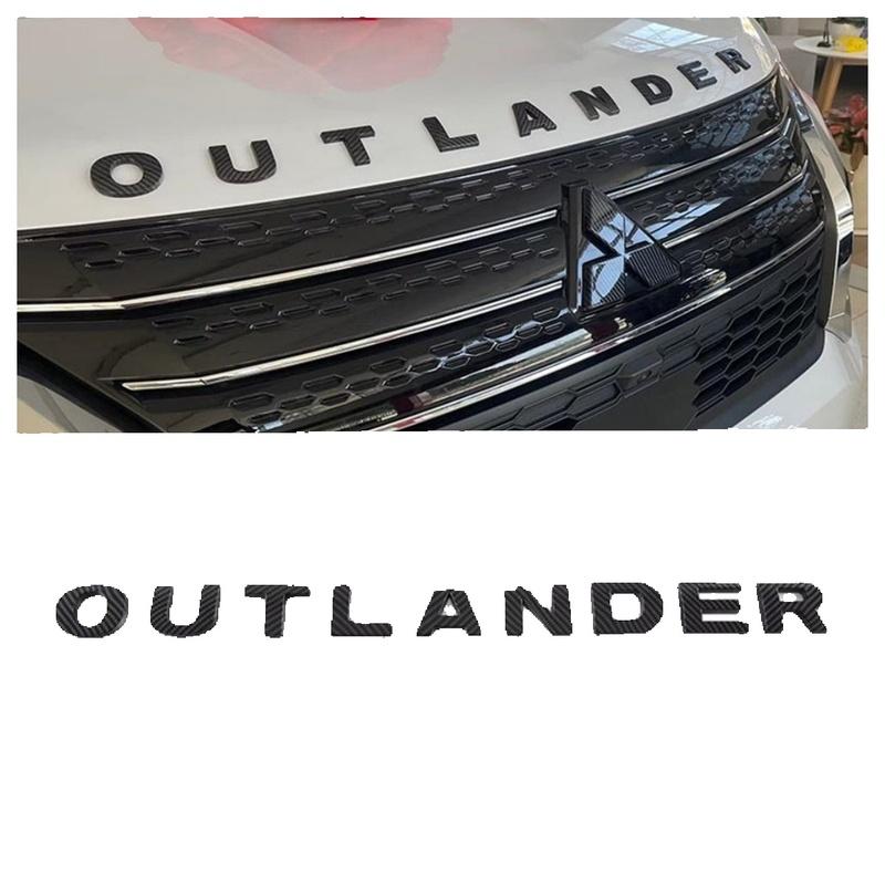 For Outlander 2026 2025 - 2007 Car head  Letter 3d Sticker Abs Chrome Glossy Black Silver Styling Auto part Accessories 9pcs