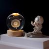 Remote Control Crystal Ball Night Light with Wooden Base – 3D Carving Luminous Glass Ornament, Perfect for Birthdays.