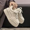 Dámské tenisky jaro podzim platforma malé bílé boty kulatá hlava trend šněrovací móda ležérní sportovní obuv zvýšení tenis
