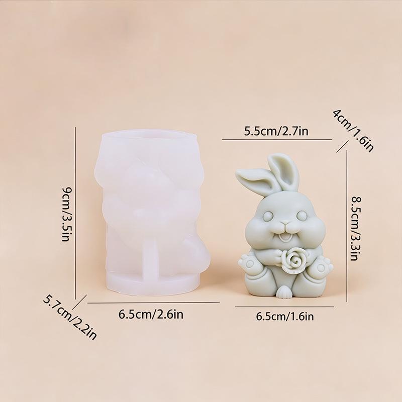 Silicone Mold for Bunny DIY Candle & Plaster Resin Casting - Cute Cartoon Bunny Home Decor