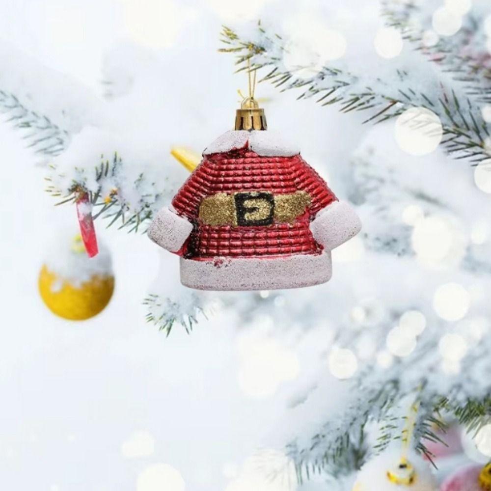 4pcs/set Plastic Christmas Tree Ornament Painted Christmas Gifts Boxes Pendant  New Year