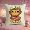 Bandana Style Cat Cushion Cover Premium Comfort Reversible Pillow Cove Two in One Design for Any Room  Car Interior
