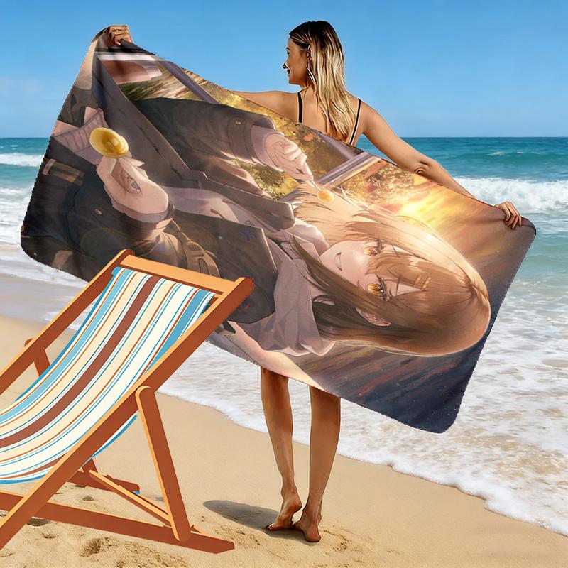 Ozaki Crow Card 2D Flat Print Beach Towel, Large Soft Quick Dry Towel for Beach Camping SwimmingDSTJ0925475