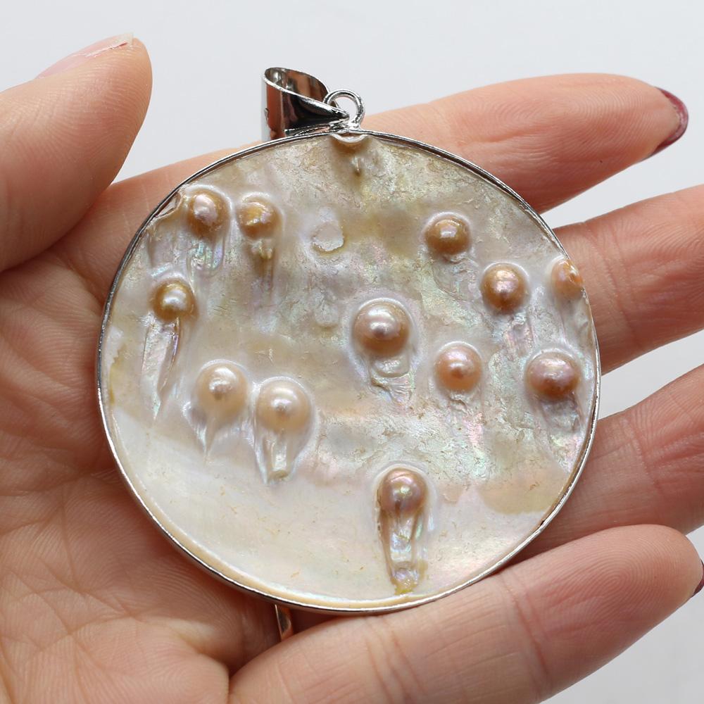 

1 шт., Підвіска з розкішної натуральної раковини, Підвіски ручної роботи в стилі бароко для виготовлення ювелірних виробів, Аксесуари для DIY намиста, Унікальний святковий подарунок для жінок і чоловіків 1Pc/55×55mm