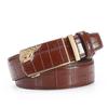 Men's High-End Crocodile Pattern Leather Belt with Alloy Automatic Buckle, Perfect for Business Wear