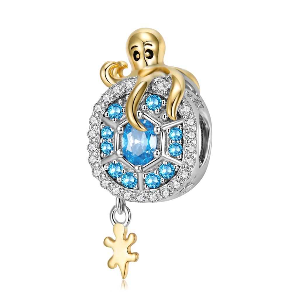 Autentic argint 925, Blue Sea World, inimă de sirenă, colecție de delfini, brelocuri, pandantiv dragoste, potrivite pentru margele de brățară.