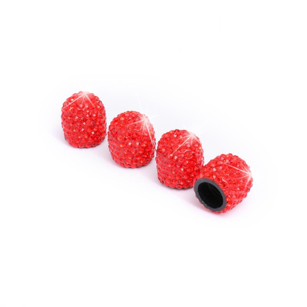 4 Pcs Wheel Valve Caps Tyre Rim Covers Dustproof Waterproof for Car Automobiles Motorcycles Bike Rhinestone Diamond-Studded Gift