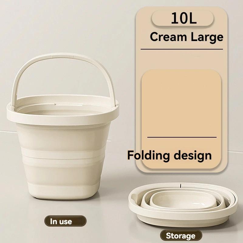 Versatile Folding Water Bucket with Handle Household Silicone Bucket Travel Outdoor Fishing Portable Water Bucket