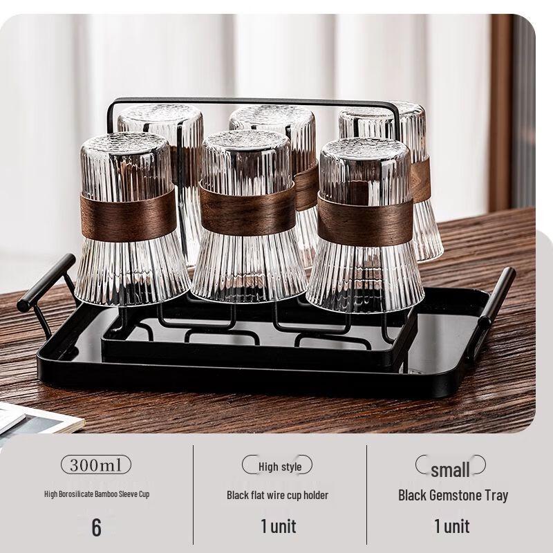 Jiakangming Chinese Style Heat-Resistant Glass Cup Set