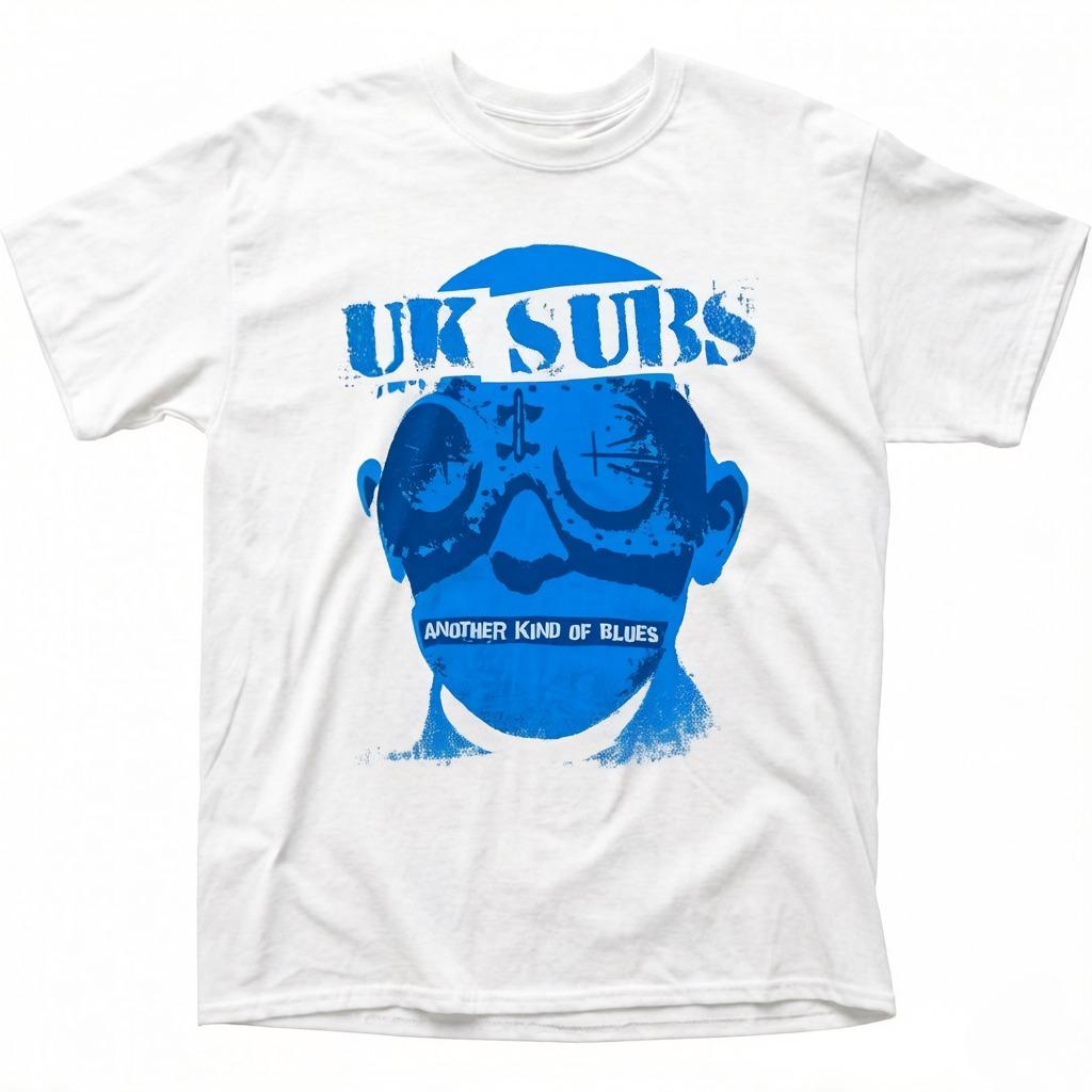 British Subs Another Kind of Blues Unisexs Vintage Punk Band TShirt with Album Graphics Black with Trim Punk Shop