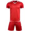 Men Short Sleeve Yellow Soccer Jersey Set  Purple Adult Football Uniform Boy Blue  Kids Soccer Shirt Customized Name DIY Number