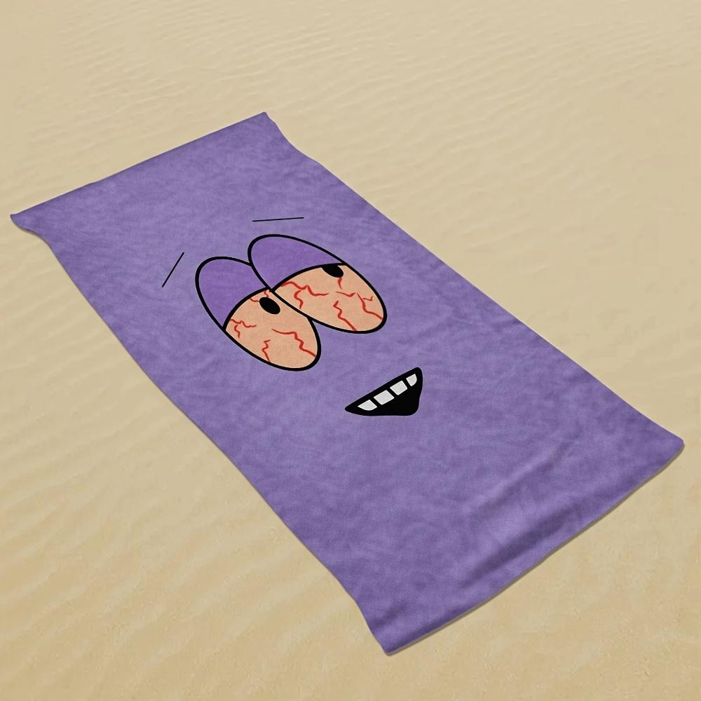 A Stylish And Quirky Cartoon Eye Patterned Beach Towel Perfect For Sunbathing As Temporary Changing Shawl And  Keeping Moisture