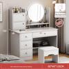 Modern Large Capacity Makeup Vanity with Storage for Bedroom