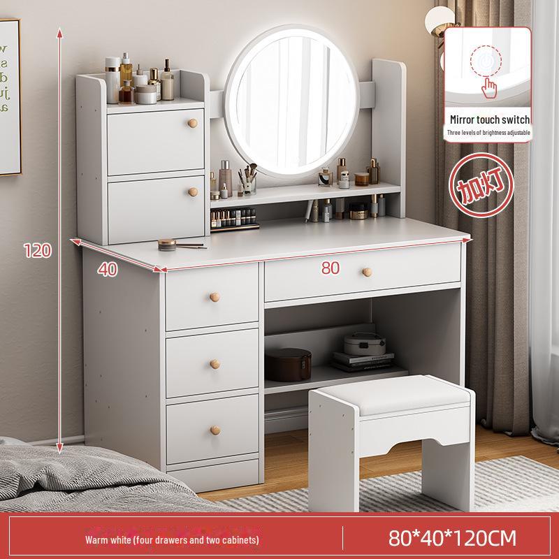 Modern Large Capacity Makeup Vanity with Storage for Bedroom