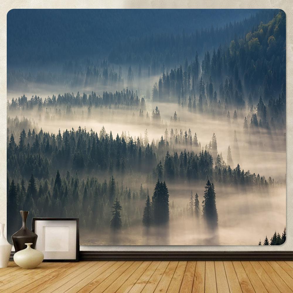 Forest Night Starry Sky Home Decor Art Tapestry Hippie Boho Decor Bedroom Backdrop Cloth Tapestry Bed Sheet