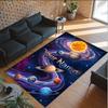 Cosmic Theme Crystal Velvet Floor Rug Personalized Custom Name Text Warm Carpet Home Decoration