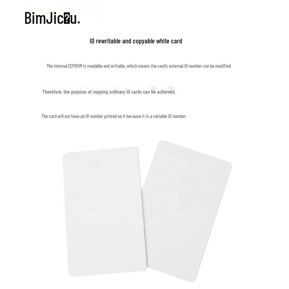 Weiße T5577 Wiederbeschreibbare Karte, Kompatibel mit HID/EM4305, 125 kHz Zutrittskontrolle, Nicht-5200, Leer und dünn.