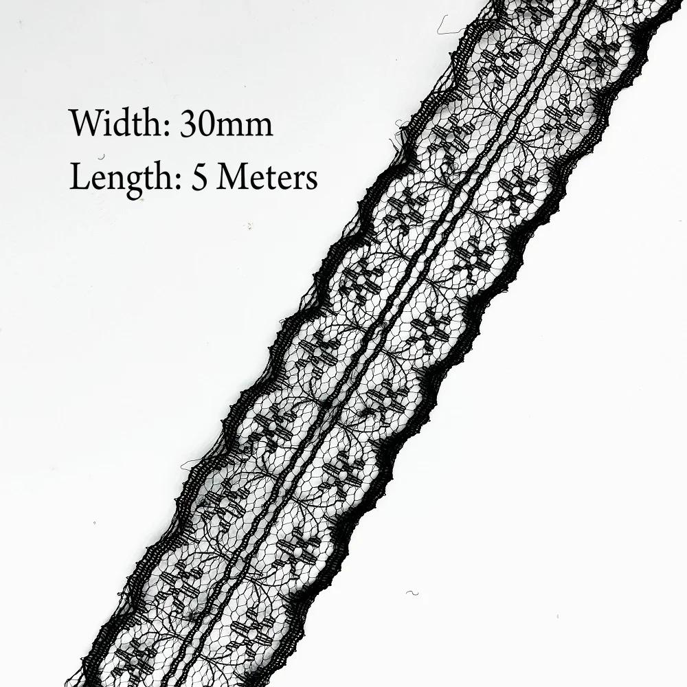 5 Meter Weiß Schwarz Spitzenband Sortierte Muster Borten für Geschenkverpackung Weihnachten Hochzeitsdekorationen DIY Basteln Nähzubehör