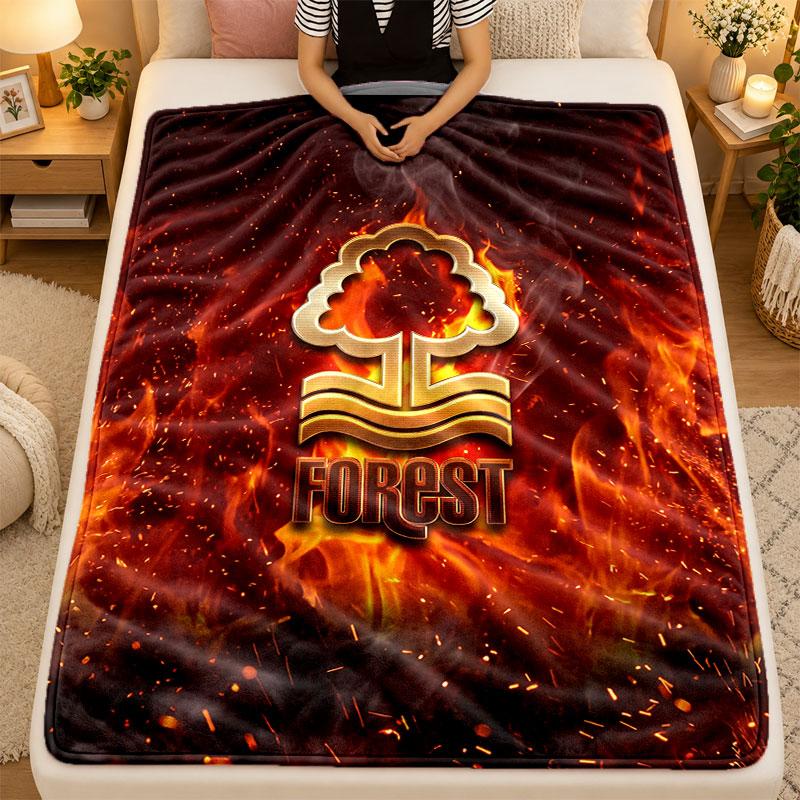 Flannel BlanketNottingham Forest Football Warm Soft Throw Blanket for Indoor Sofa Bed Living Room Use