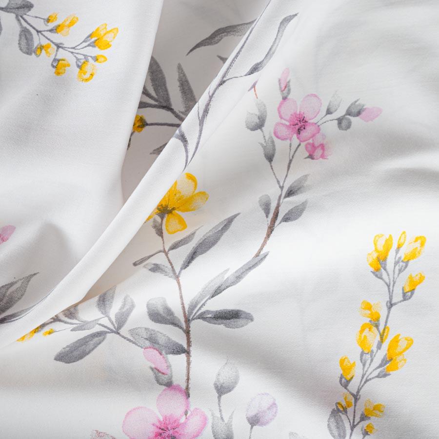 ZOE bedding set 220x200 cm - satin cotton, subtle floral pattern