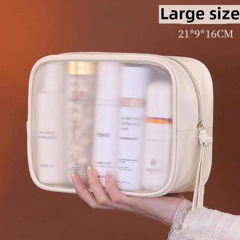 1 Stück Multifunktionale halbtransparente Kosmetiktasche, Aufbewahrungstasche für Kosmetika, Toilettenartikel-Tasche für Geschäftsreisen, Kosmetiktaschen mit großem Fassungsvermögen