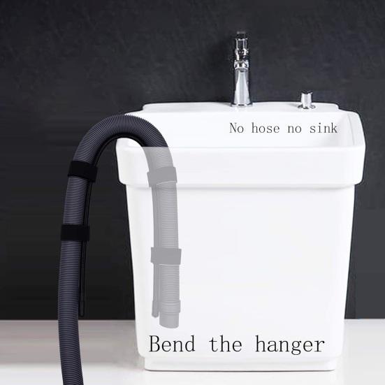 Yousheng Laundry Tub Hose Holder Clip Washing Machine Discharge Hose Anti-Rust Hanger Household Laundry Accessory
