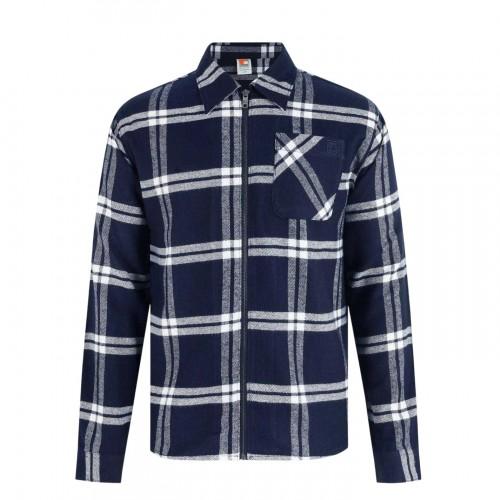 Shacket Masculino SoulCal de Flanela Xadrez com Zíper Completo e Mangas Longas