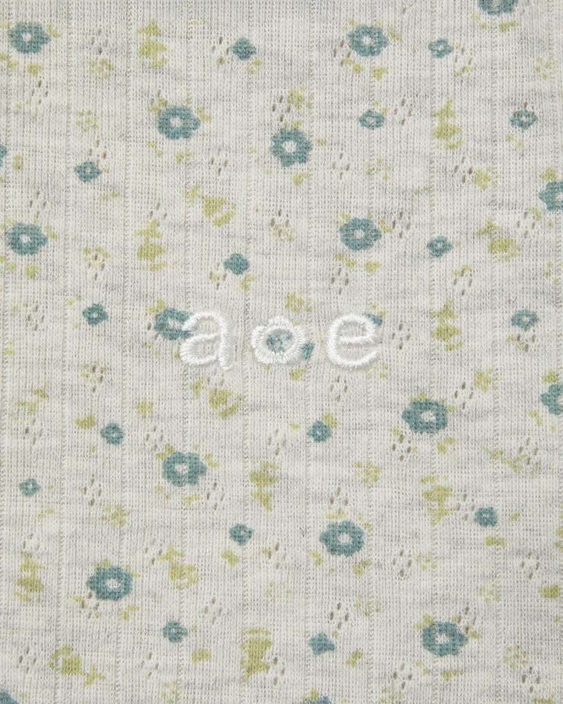 Eiieii Flower Henley Neck Tee [Oatmeal]