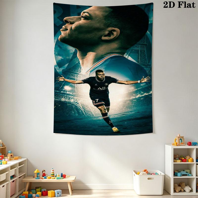 Kylian Mbappé Vibes  Wall Hanging Printed Fabric Blanket Decorative Tapestries for Bedroom Living Room Home Decor