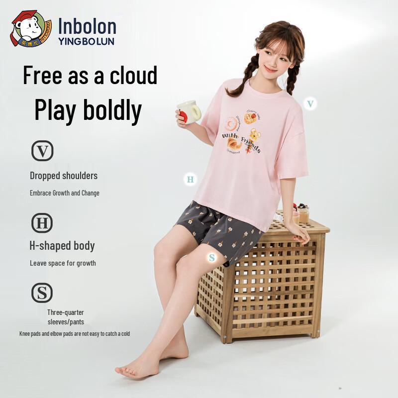 Inborun Girls' Summer Thin Pajamas Set