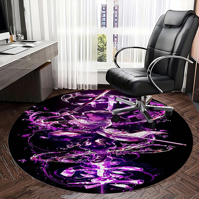 Demon Slayer Chair mat Round Rug-Office carpet, Non-slip, Suitable for Living Rooms, Bedrooms Decor.1205317a