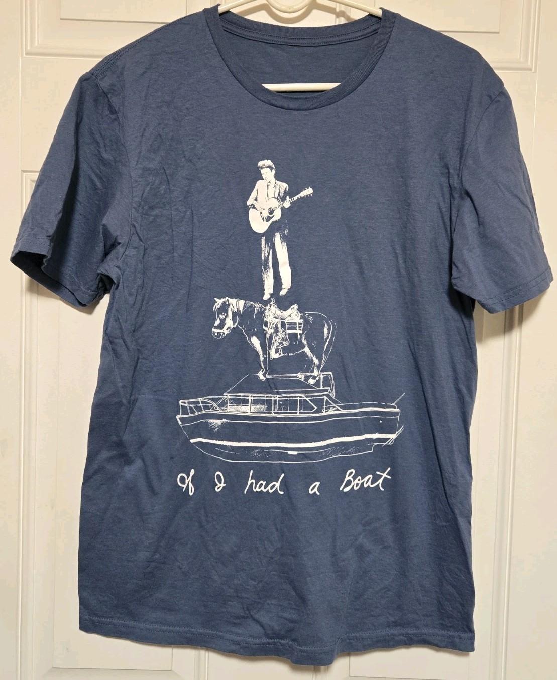 LYLE LOVETT AND HIS LARGE BAND IF I HAD A BOAT Mens Medium COUNTRY Blue Unisex T-Shirt M