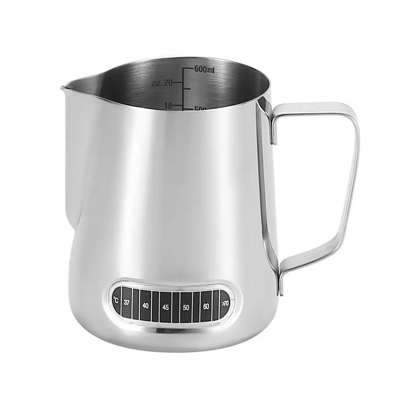 Coffee Milk Frother Jug Temperature Sensing Patch Stainless Steel Accurate Scale Volume Control Advanced Professional CoffeeTool