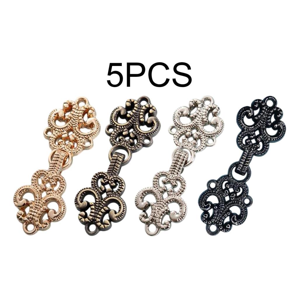 5x Cloak Clasp Fasteners Buckle Handcraft Traditional Sew On Cardigan Clips for Tang Suit Dress Shirt Stage Costume Cheongsam