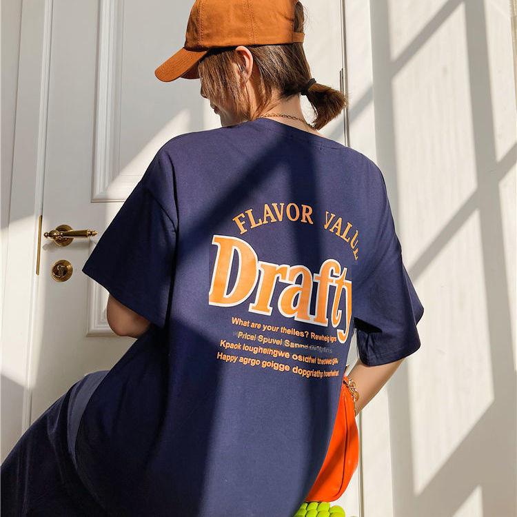 Plus Size Korean Style Printed T-Shirt Dress: Knee-Length Skirt for Summer Fashion