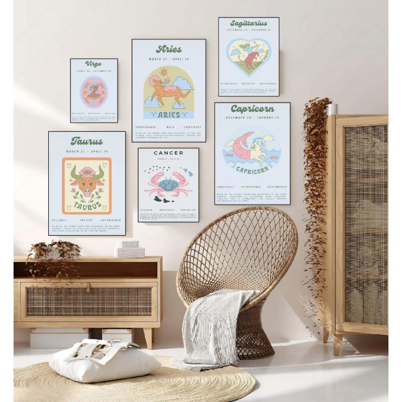 

Zodiac Constellations Series Poster Print Canvas Art Pictures Home for Living Room and Bedroom Wall Decor Frameless Painting 21cm×30cm NoFrame