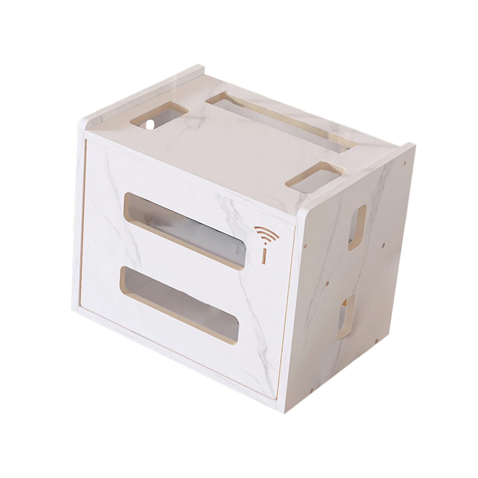 

Router Storage Box Fences Shelf Holder Multifunction 2 Tier Cable Management Rack for Home Bedroom Living Room Desktop Office