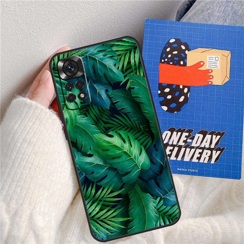 Tropical Green Plant Leaf Funda For Xiaomi Redmi Note 11 9 10 12 13 14 Pro 9S 10S 11S 12S Redmi 13C 10C 12C 14C Case