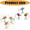Garden Cartoon Bird Wall Art Decors Set of 3 Colorful Acrylic Hanging Art Piece Plaque for Fence or Wall Decorative Ornaments