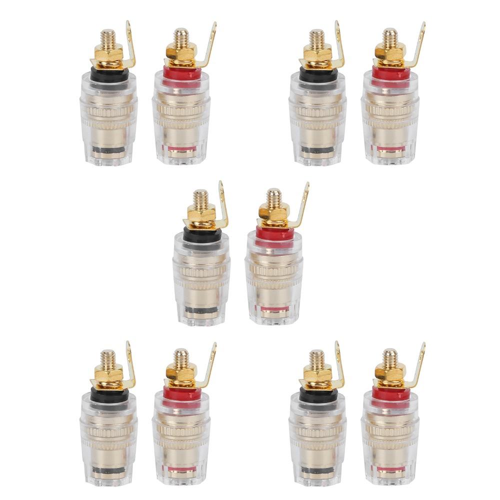 10Pcs Copper-gold Plated Speaker Terminal Binding Post Amplifier Terminal  Amplifier Connections