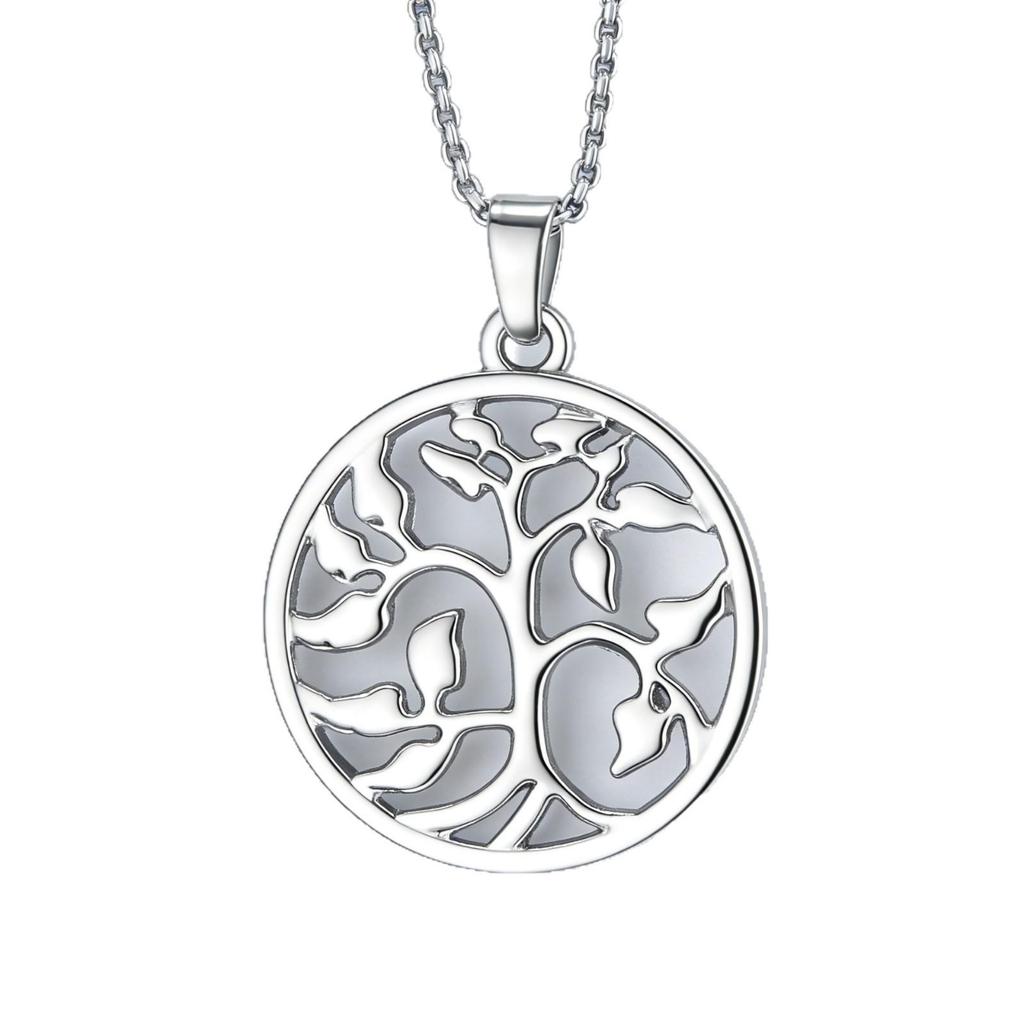 European & American Style Hollow Tree of Life Stainless Steel Pendant Necklace