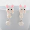 Earrings Cartoon Animal Shape Polymer Clay Handmade Ear Studs for Party