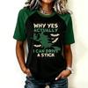 Women Halloween Witch Broom Graphic Raglan T‑Shirt Casual Short Sleeve Crew Neck Top Fall Festival Party Tee