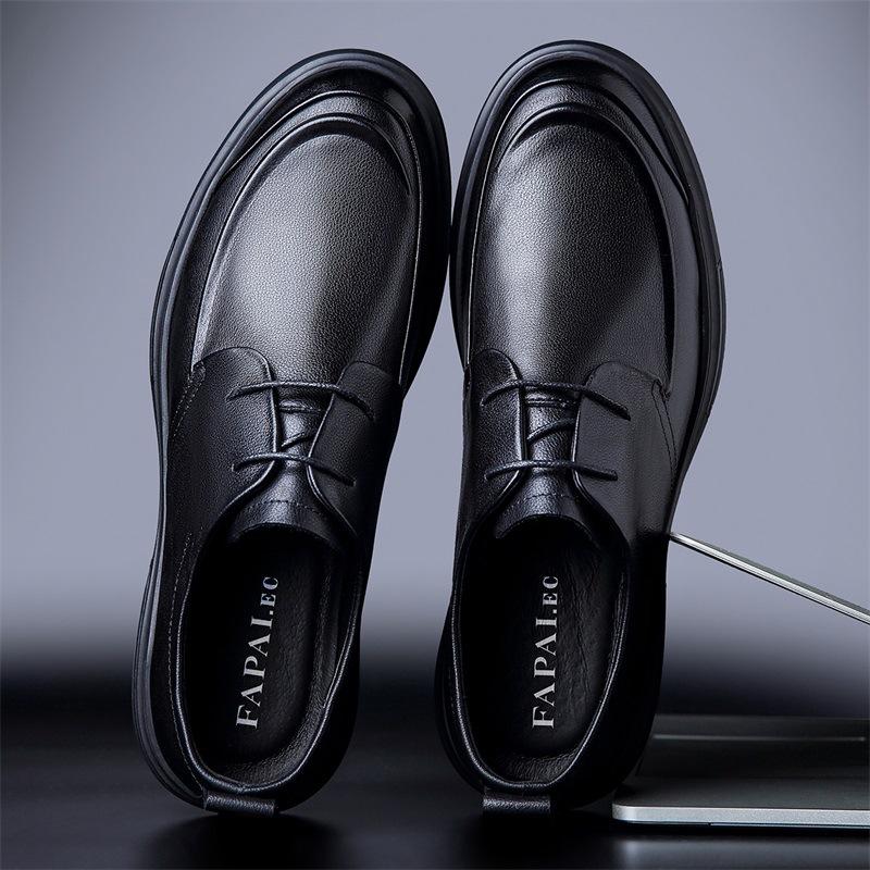 2025 New Large Size Leather Shoes Business Dress Men's Leather Shoes High-end Black Derby Shoes Men's Trend Versatile