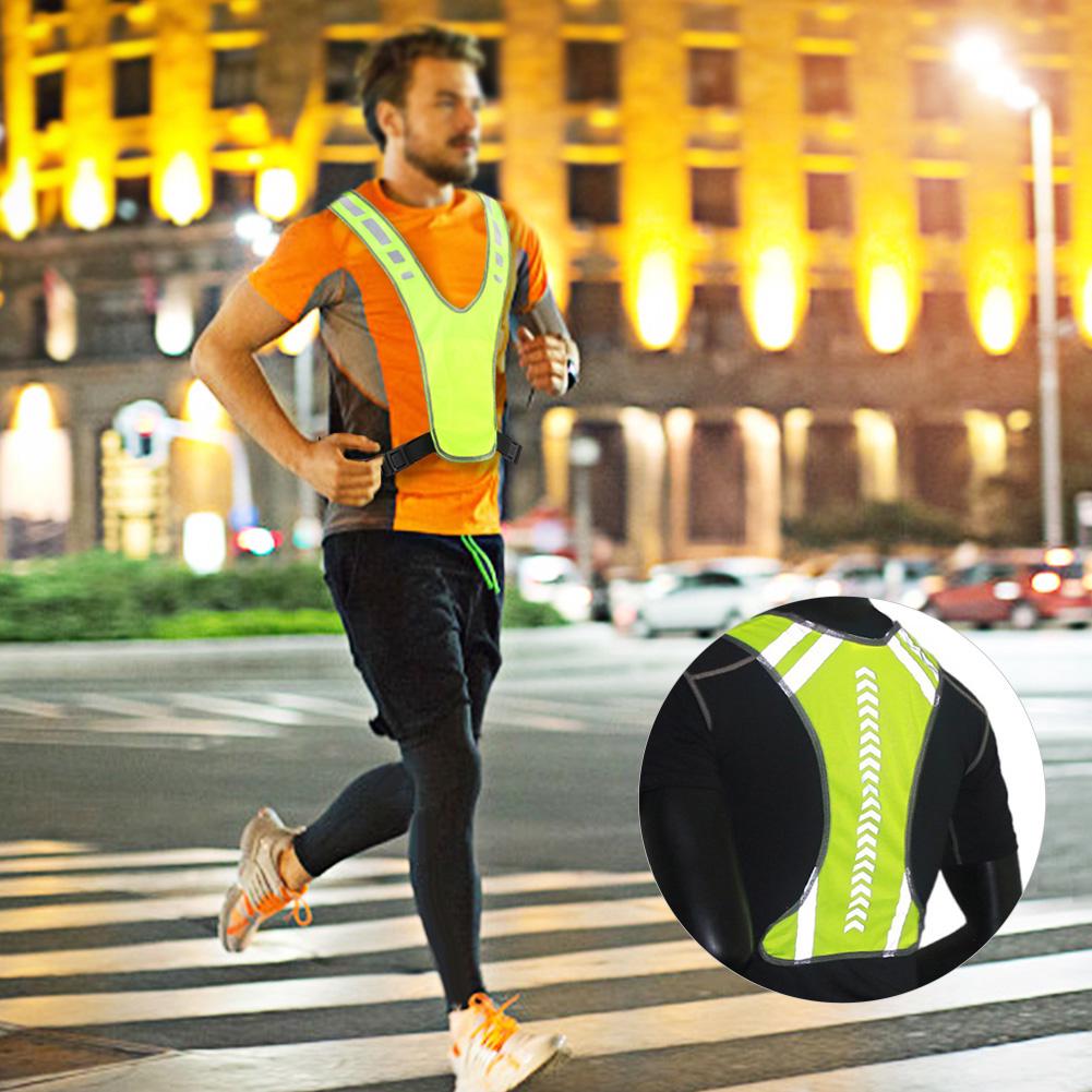 Outdoor Reflective Safety Vest with LED Light High Visibility for Night Running Cycling
