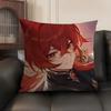 Diluc Cute Genshin Impact Cushion Cover Natural Linen Organic Fabric DoubleSided Printing Sofa Home Decor Gift Pillow Case