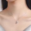 Douyin White Gold Diamond Pendant Necklace - Japanese Korean Style Women's Collarbone Chain, Perfect Gift for Best Friend's Birthday