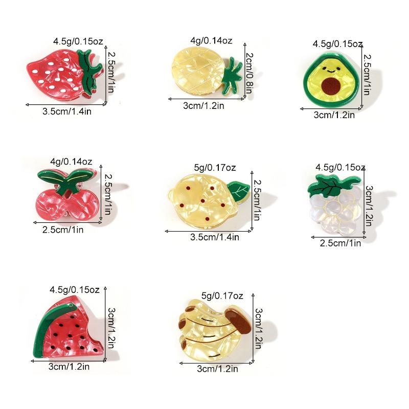 Strawberry and Cherry Fruit Accessory Hair Clip Sweet Girl's Half-ponytail Grab Clip Mini Small Hair Accessory