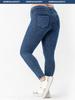 Plus Size High Waist Denim Yoga Pants for Women - Butt Lifting, Slimming, Double Pocket Fitness Casual Wear