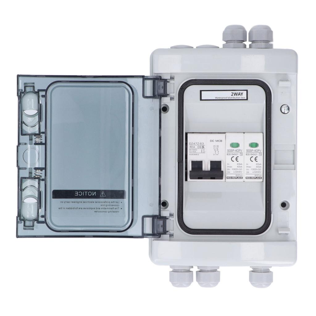 PV Combiner Box IP65 Wasserdichter Blitzschutz Photovoltaik Solar Trennschalter mit 40A